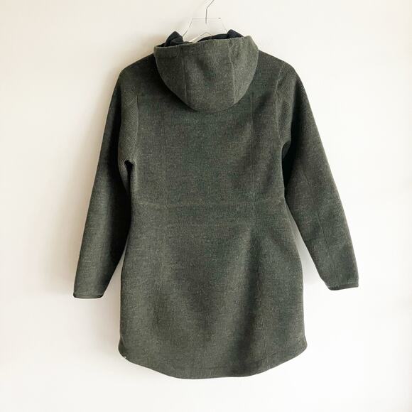 LL Bean Hooded Sweater Fleece Jacket PS Dark Green Petite Small 516747 - Picture 4 of 8